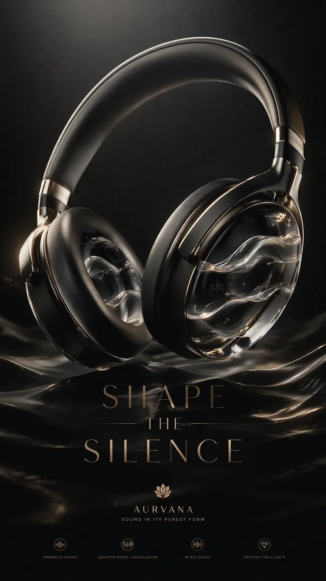 A premium 9:16 audio advertising poster.Main Subject:Prem...